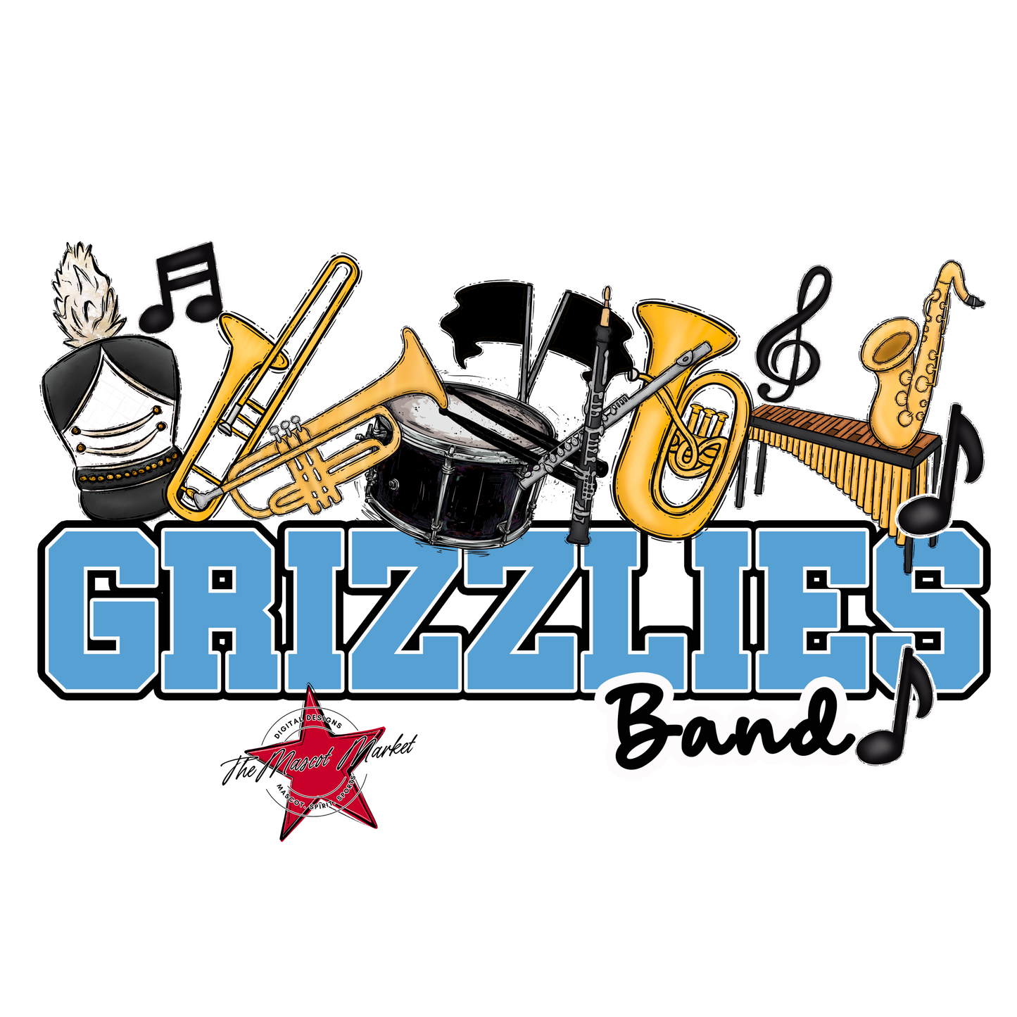 Grizzlies Varsity Band-Carolina Blue