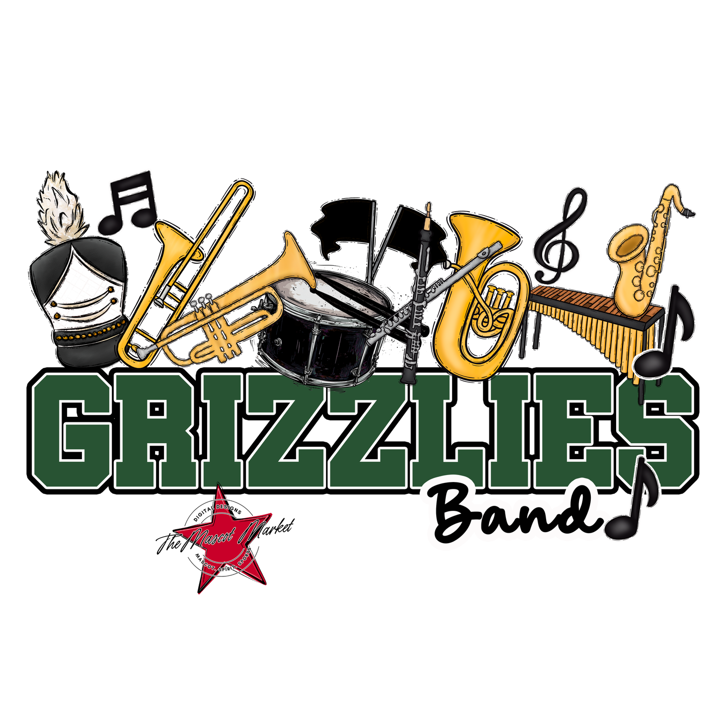 Grizzlies Varsity Band-Green