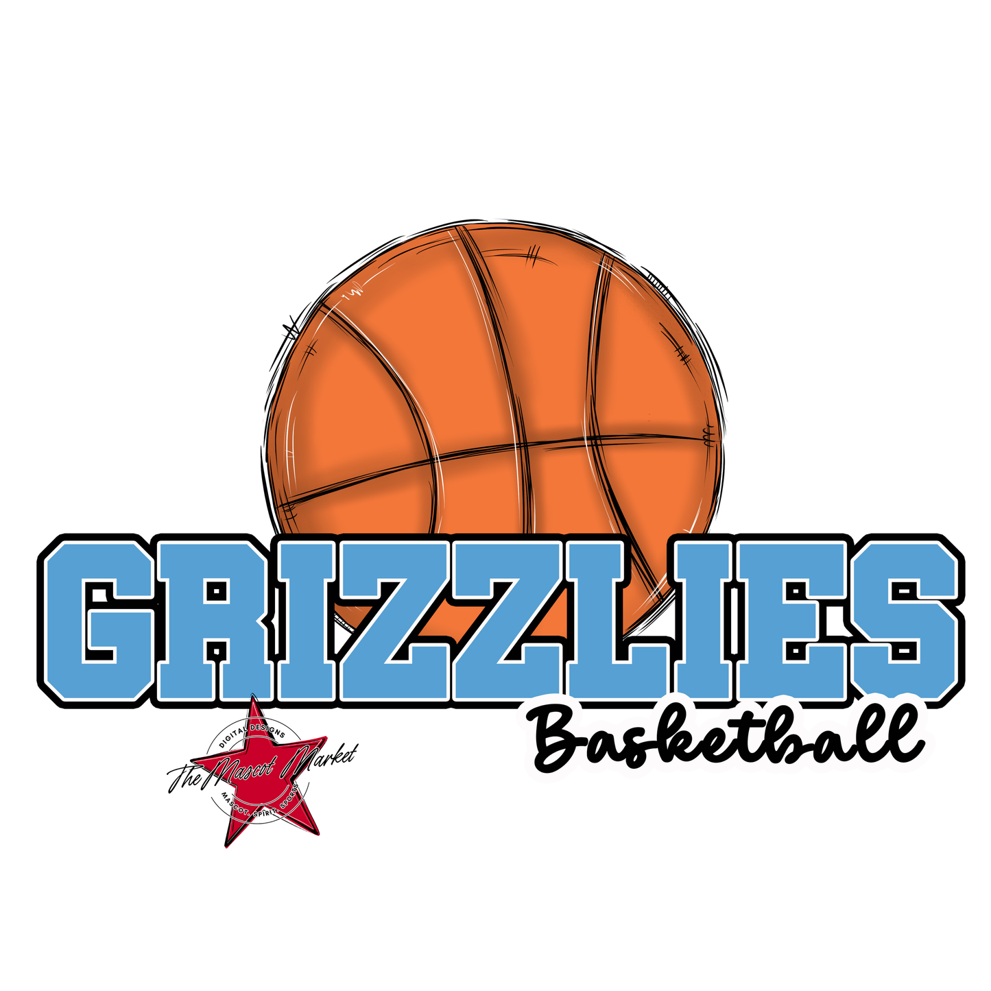 Grizzlies Varsity Basketball-Carolina Blue