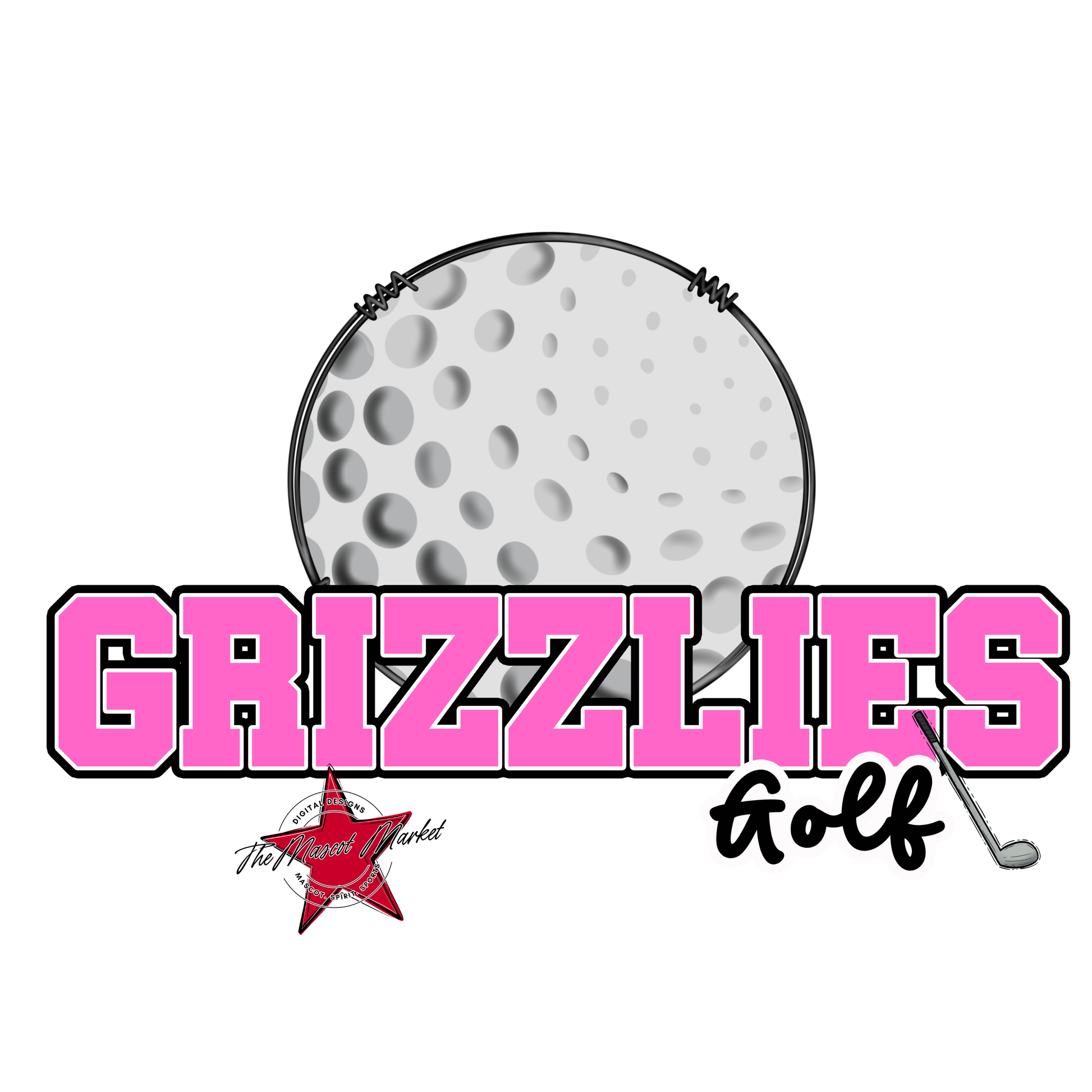 Grizzlies Varsity Golf-Baby Pink