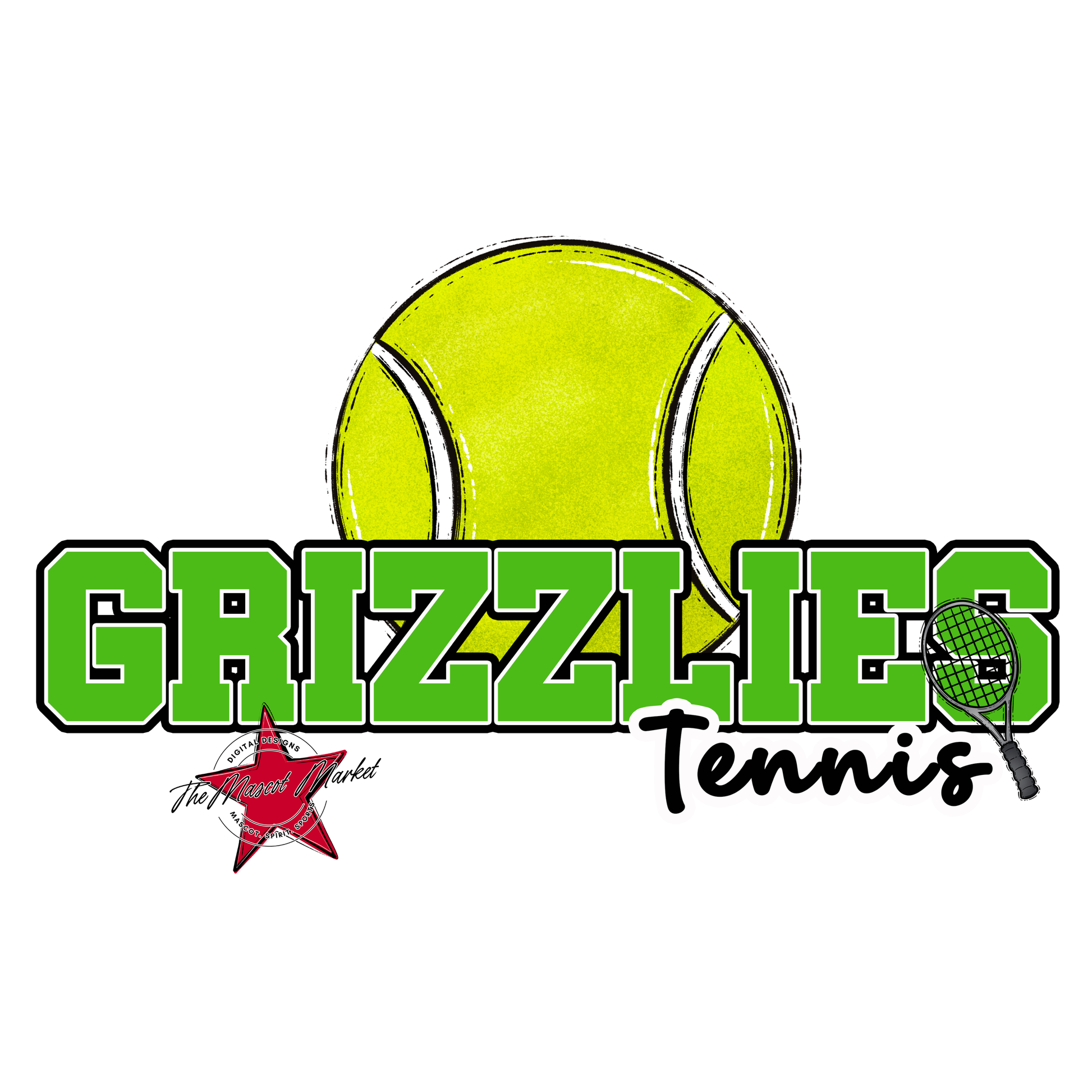 Grizzlies Varsity Tennis-Bright Green