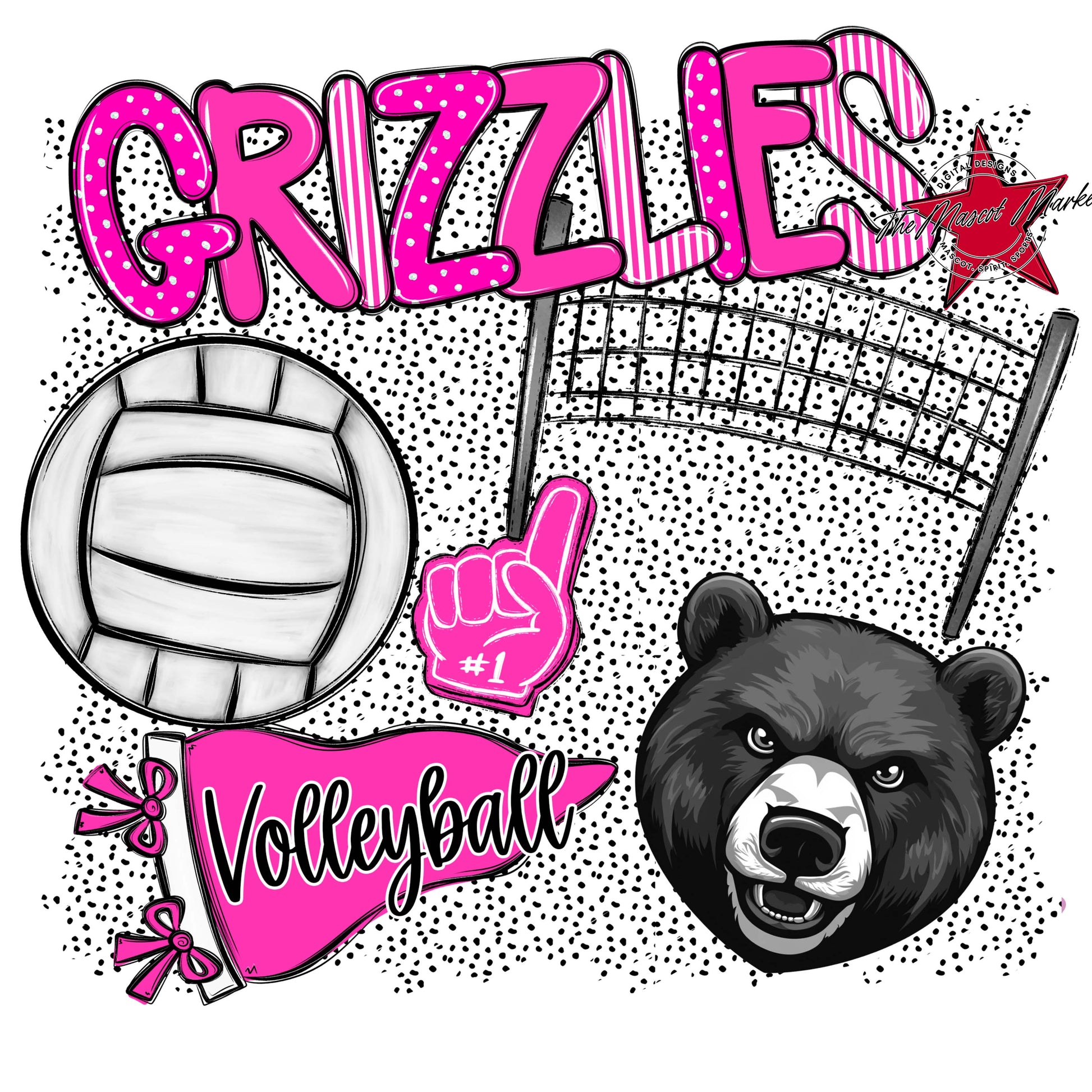 Grizzlies Volleyball Spirit-Pink