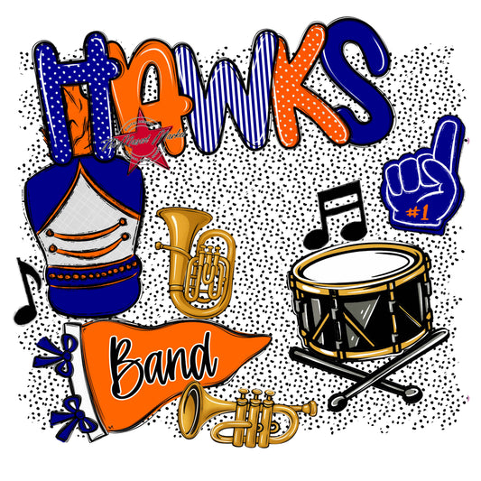 Hawks Band Spirit-Blue & Orange