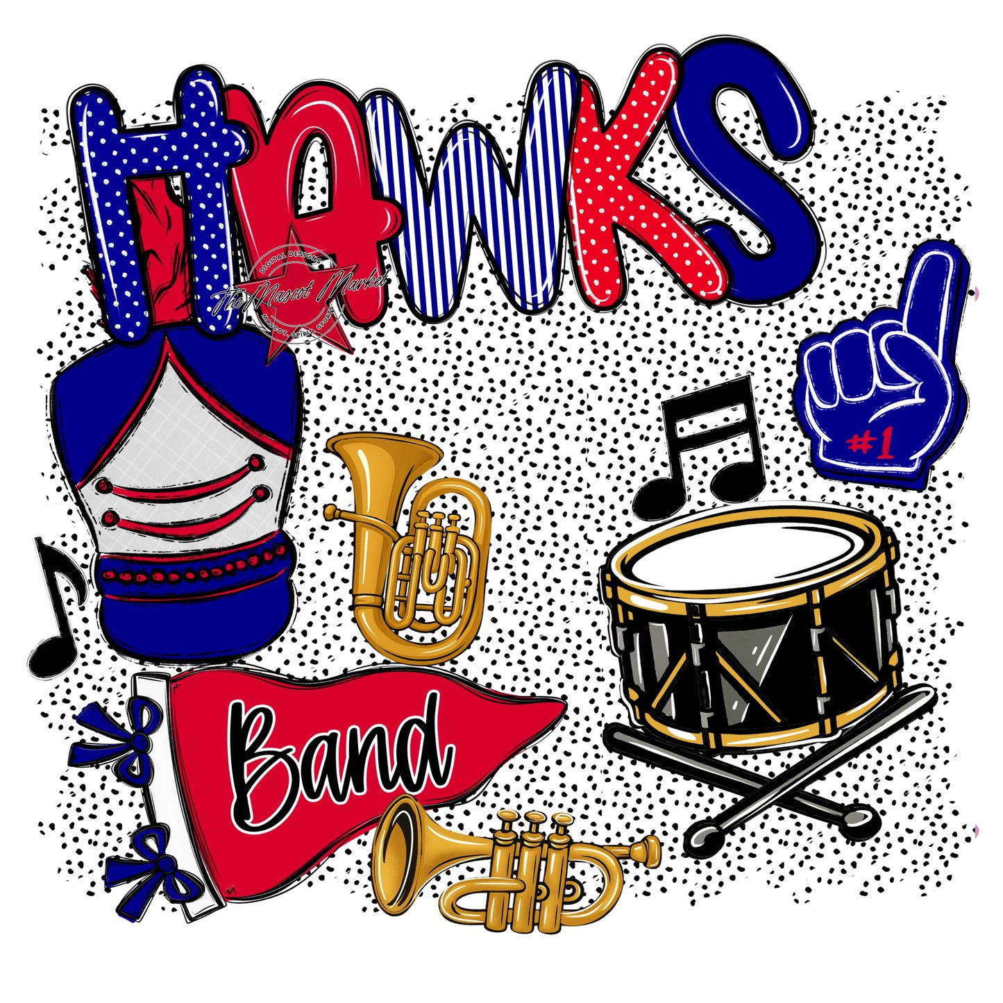 Hawks Band Spirit-Blue & Red