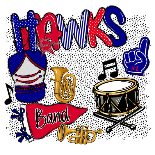 Hawks Band Spirit-Blue & Red