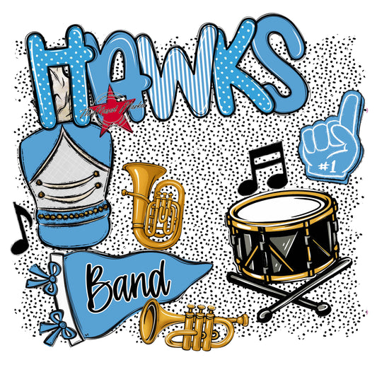 Hawks Band Spirit-Carolina Blue