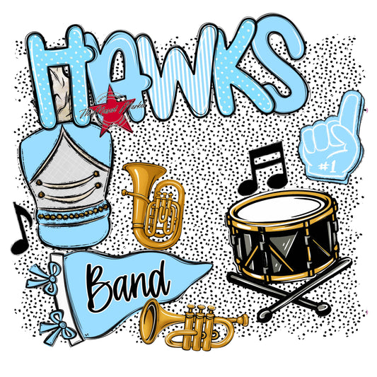 Hawks Band Spirit-Columbia Blue
