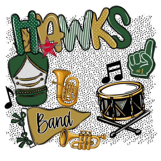 Hawks Band Spirit-Green & Gold