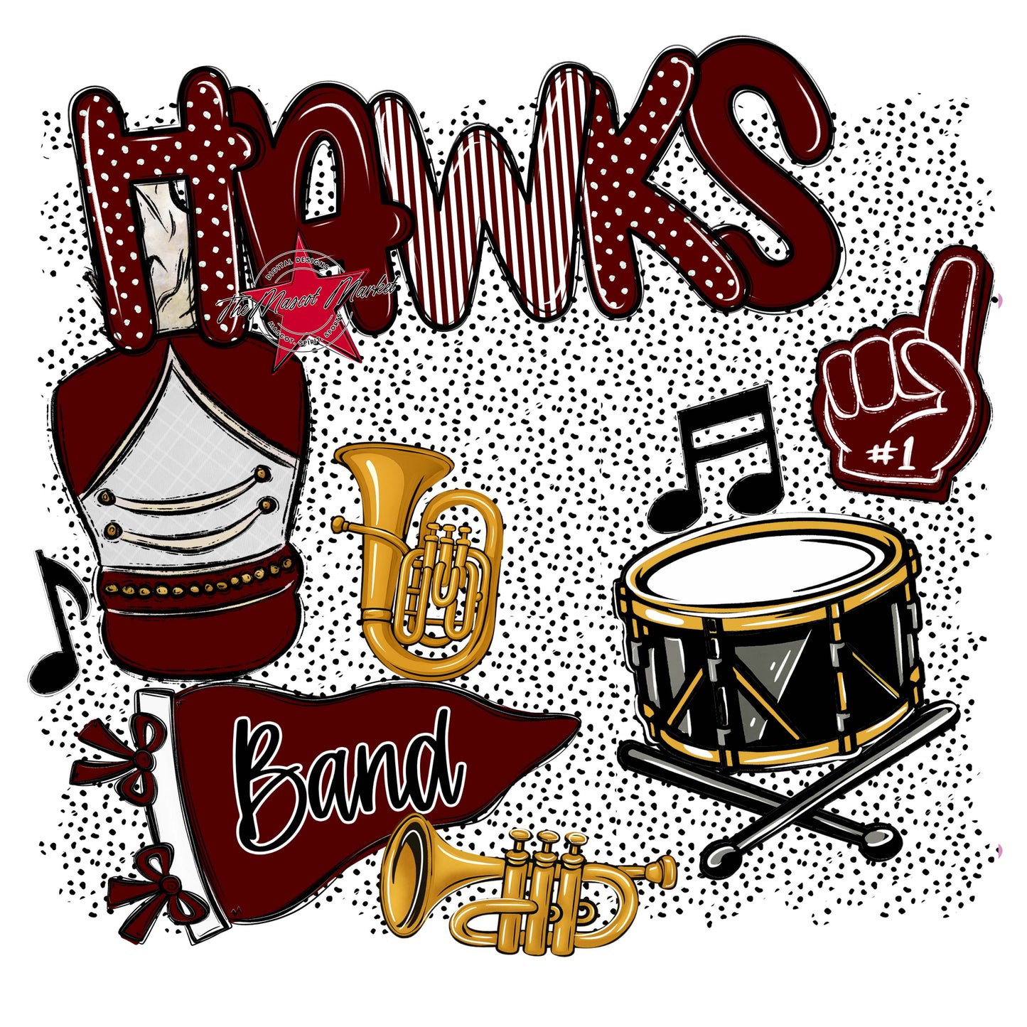 Hawks Band Spirit-Maroon