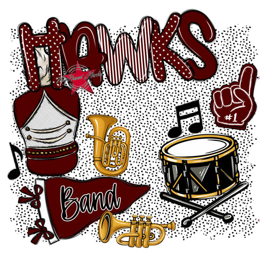 Hawks Band Spirit-Maroon