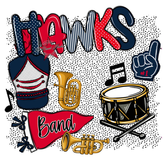 Hawks Band Spirit-Navy & Red
