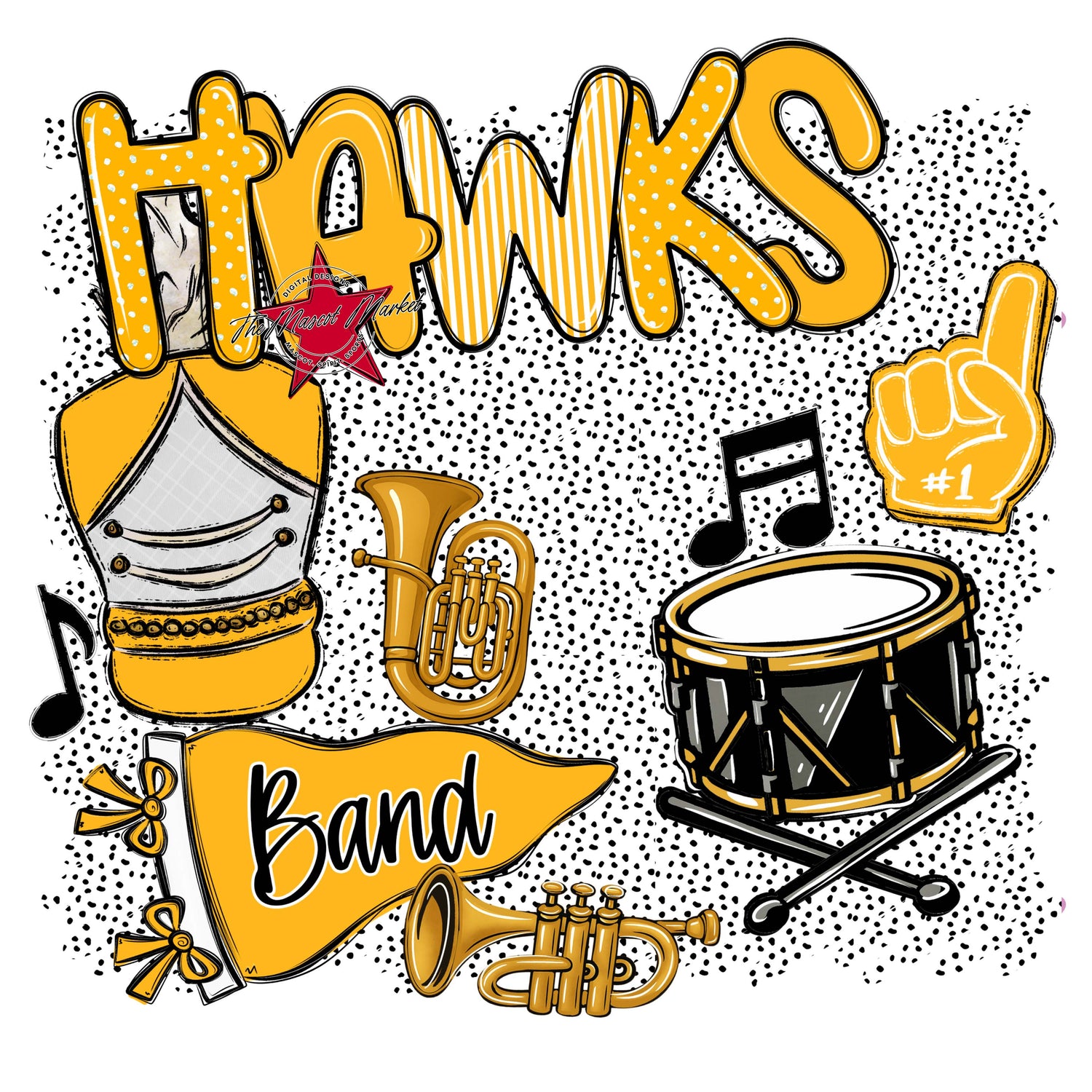 Hawks Band Spirit-Yellow