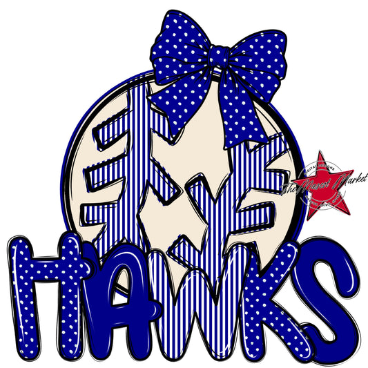 Hawks Baseball-Softball Spirit Design-Blue