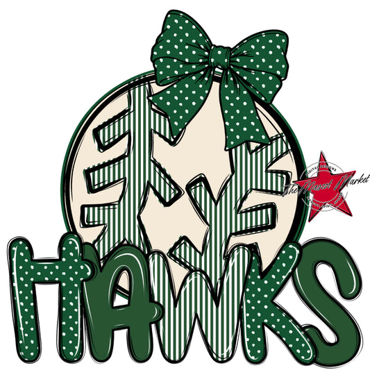Hawks Baseball-Softball Spirit Design-Green