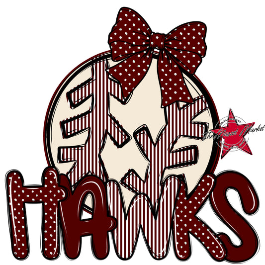 Hawks Baseball-Softball Spirit Design-Maroon