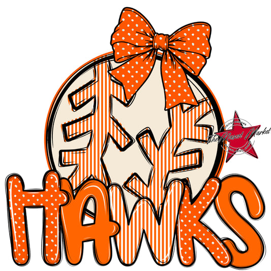 Hawks Baseball-Softball Spirit Design-Orange