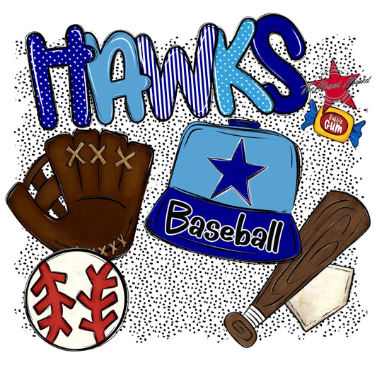 Hawks Baseball Spirit-Blue & Carolina Blue