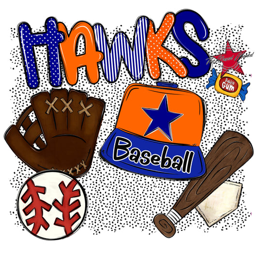 Hawks Baseball Spirit-Blue & Orange