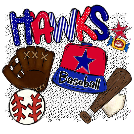 Hawks Baseball Spirit-Blue & Red