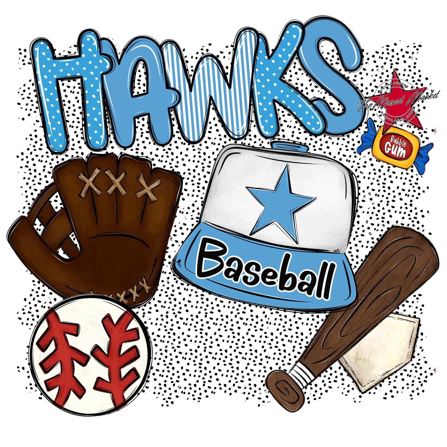 Hawks Baseball Spirit-Carolina Blue