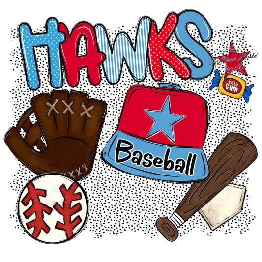 Hawks Baseball Spirit-Carolina Blue & Red