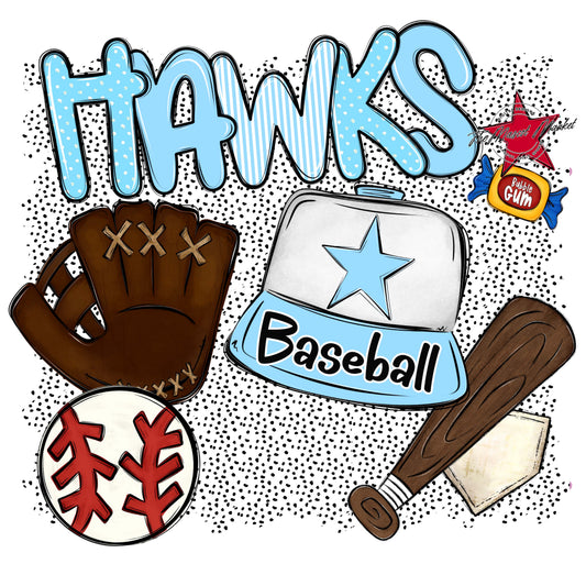 Hawks Baseball Spirit-Columbia Blue