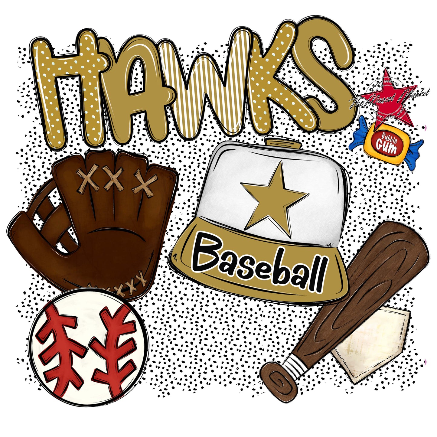Hawks Baseball Spirit-Gold