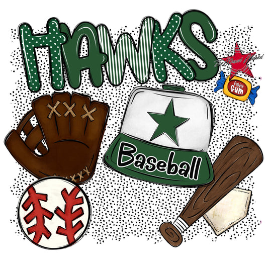 Hawks Baseball Spirit-Green