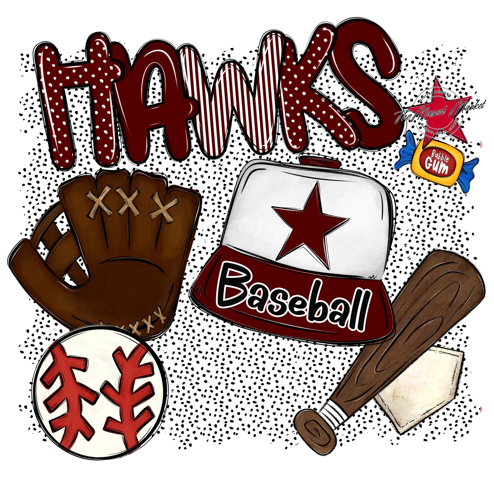 Hawks Baseball Spirit-Maroon