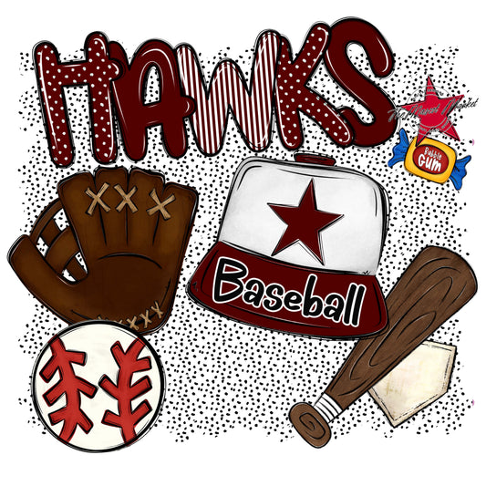 Hawks Baseball Spirit-Maroon