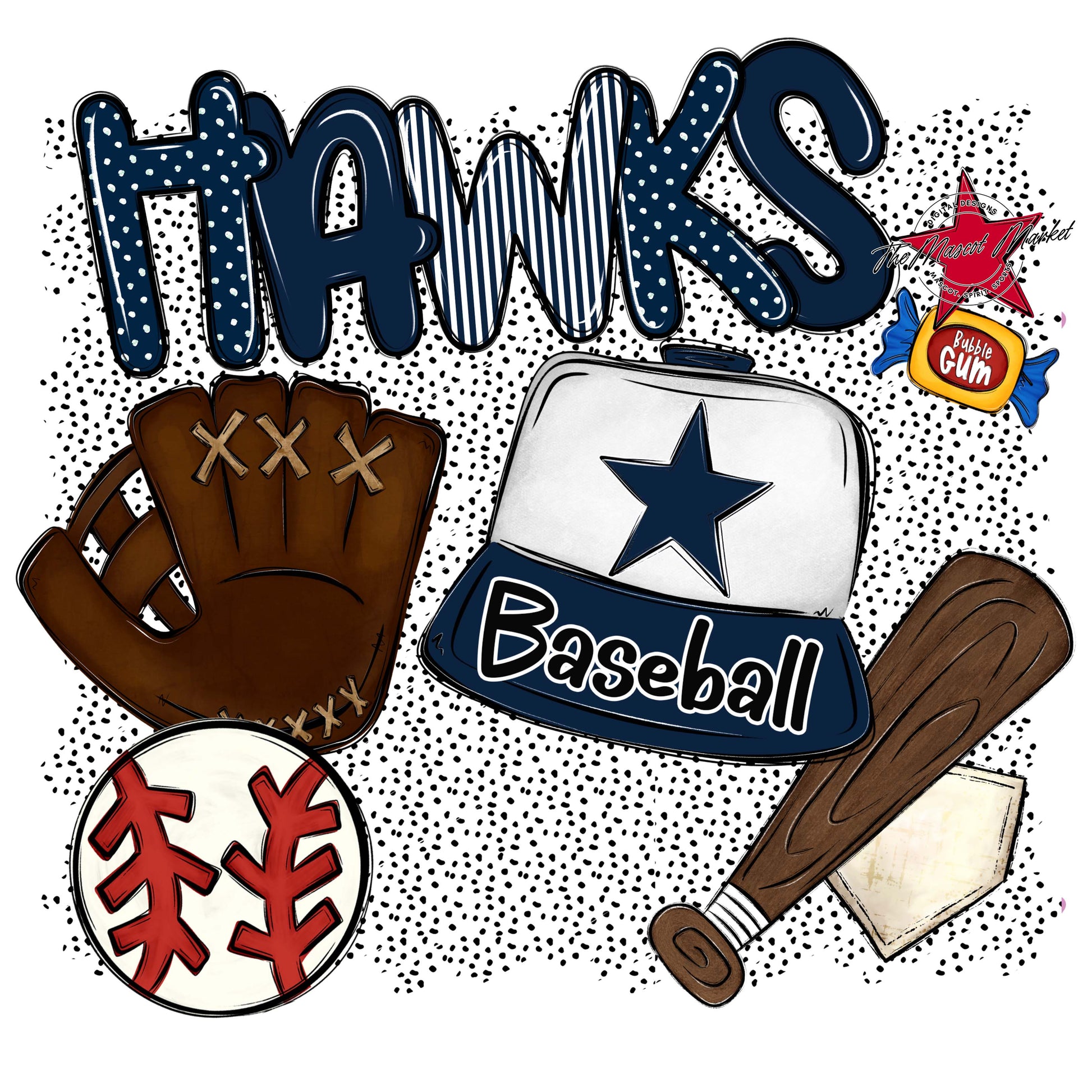 Hawks Baseball Spirit-Navy