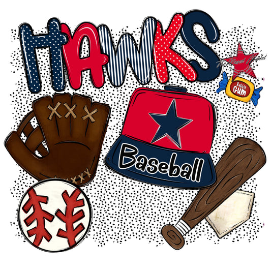 Hawks Baseball Spirit-Navy & Red