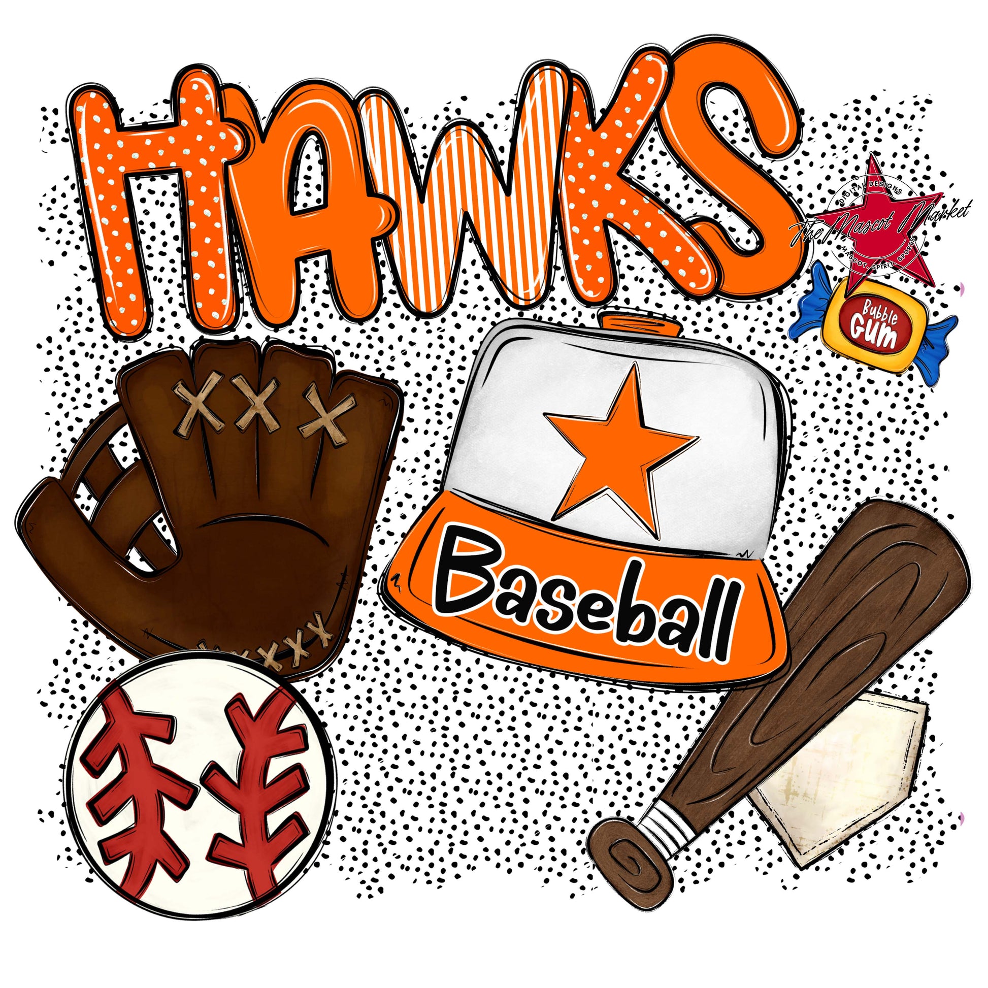 Hawks Baseball Spirit-Orange