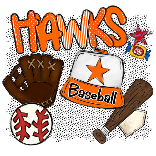 Hawks Baseball Spirit-Orange