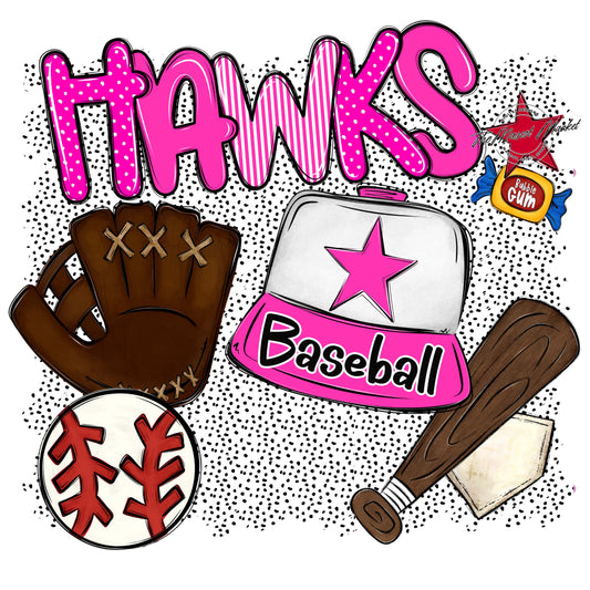 Hawks Baseball Spirit-Pink