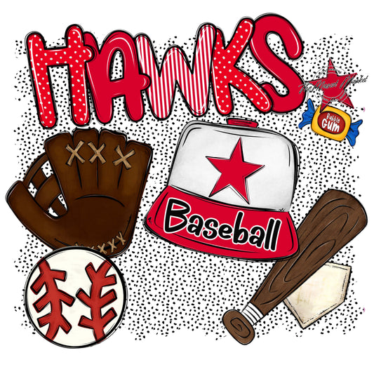 Hawks Baseball Spirit-Red