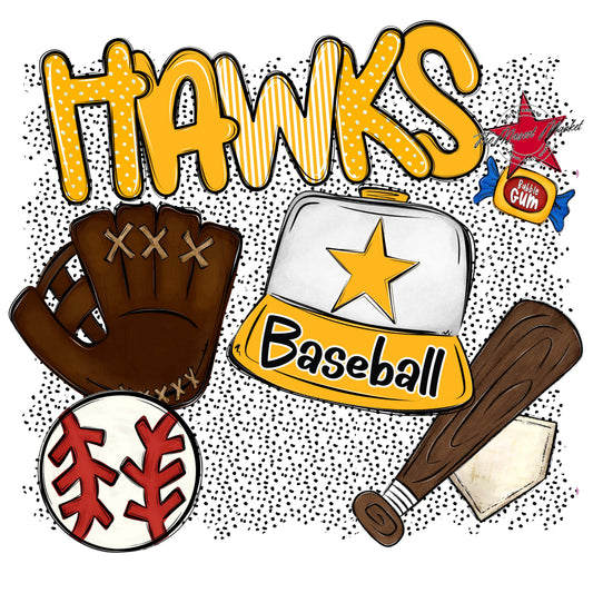 Hawks Baseball Spirit-Yellow
