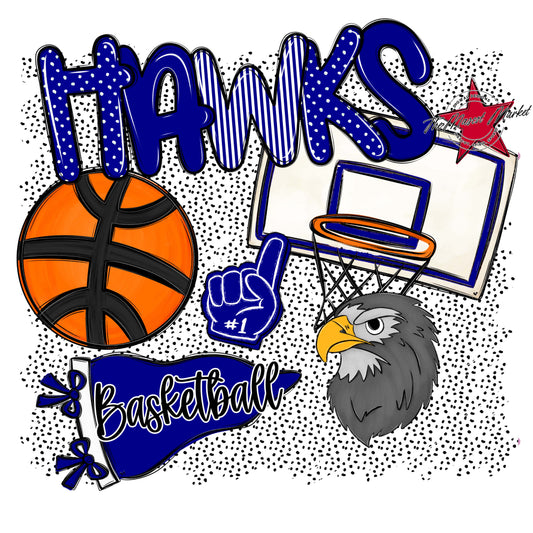 Hawks Basketball Spirit-Blue