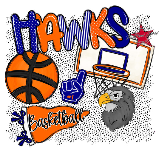 Hawks Basketball Spirit-Blue & Orange