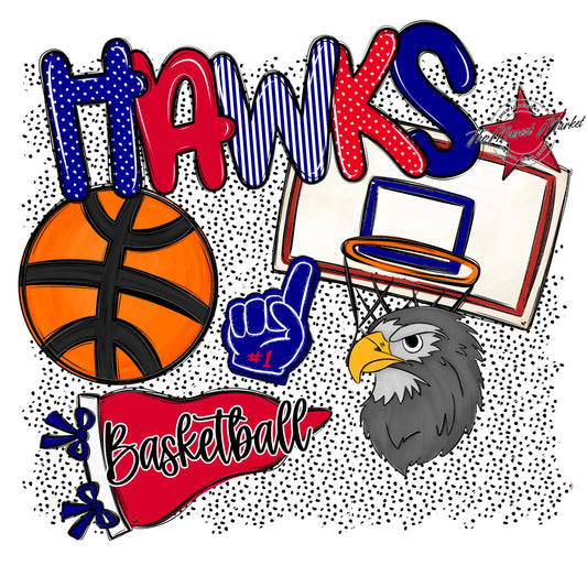 Hawks Basketball Spirit-Blue & Red