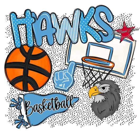 Hawks Basketball Spirit-Carolina Blue