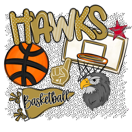 Hawks Basketball Spirit-Gold