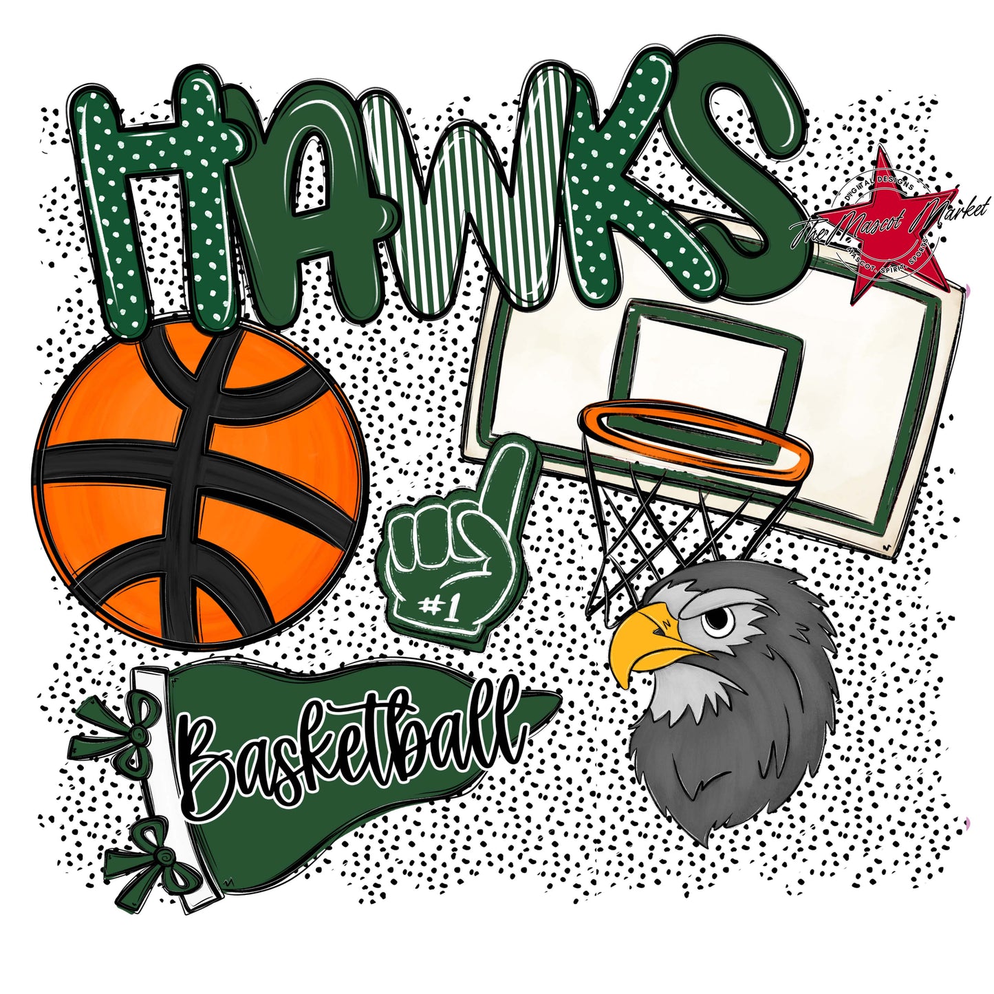 Hawks Basketball Spirit-Green