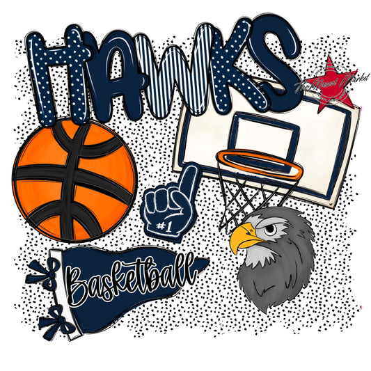 Hawks Basketball Spirit-Navy