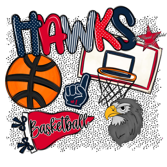 Hawks Basketball Spirit-Navy & Red