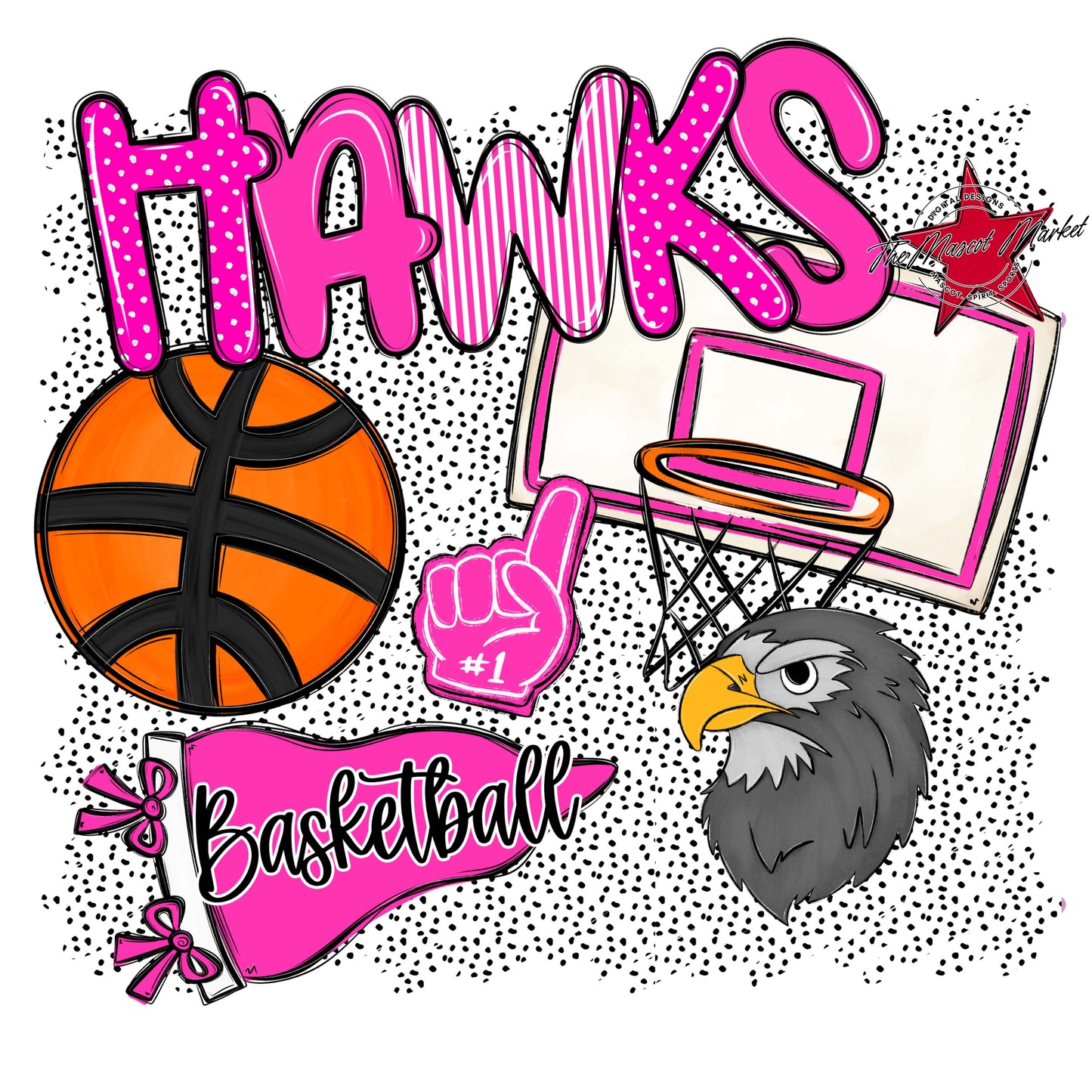 Hawks Basketball Spirit-Pink