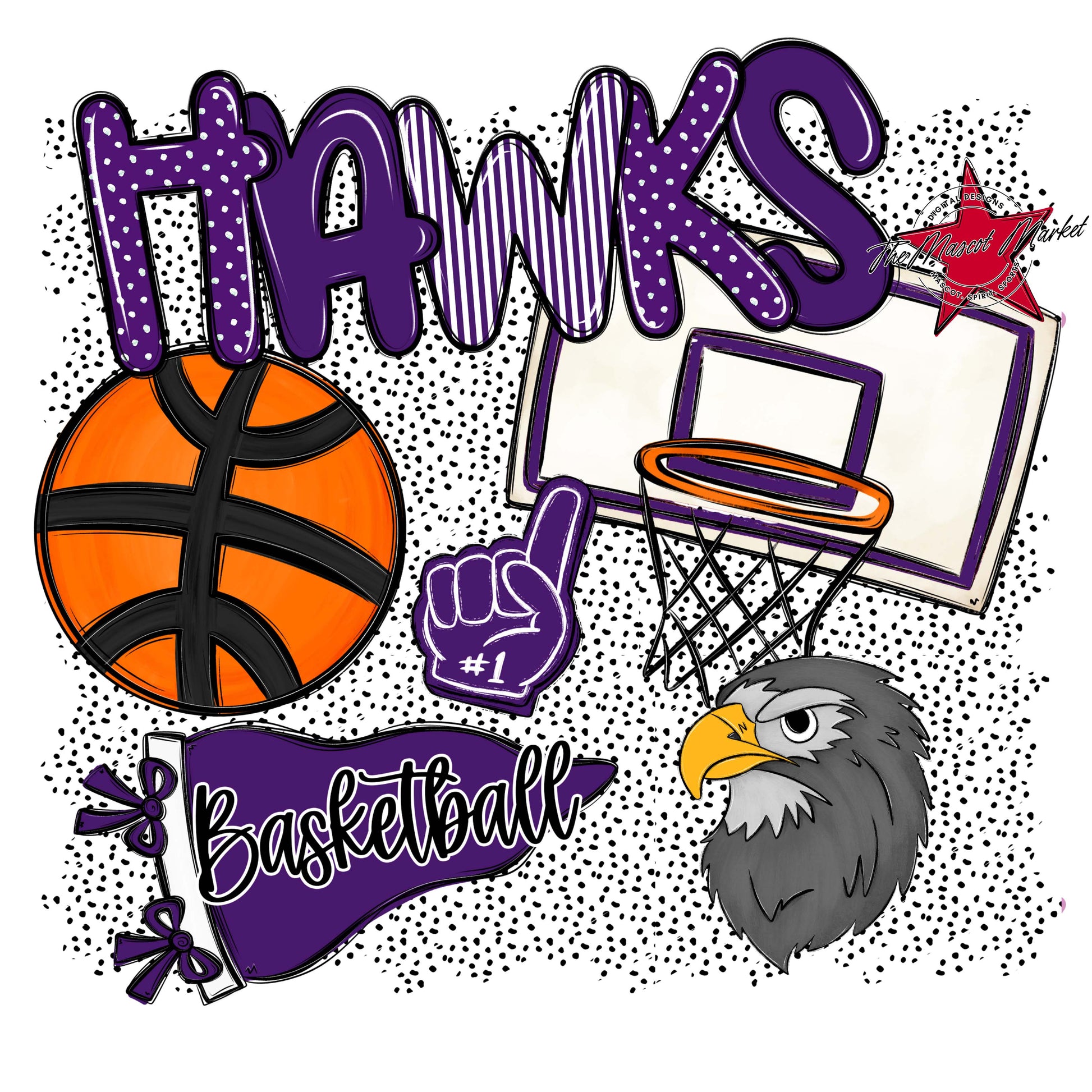 Hawks Basketball Spirit-Purple