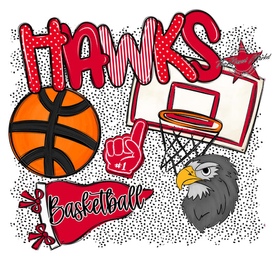 Hawks Basketball Spirit-Red