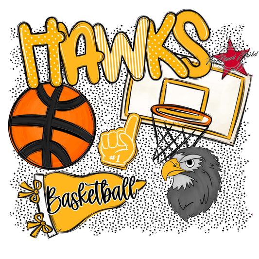 Hawks Basketball Spirit-Yellow