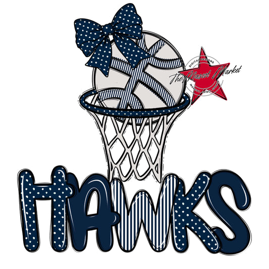 Hawks Basketball Spirit Design-Navy